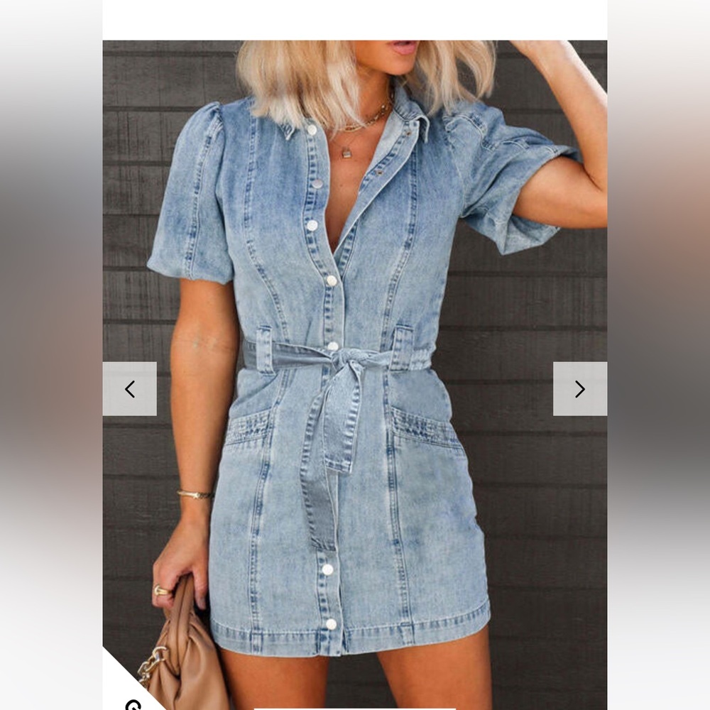 Denim mini dress